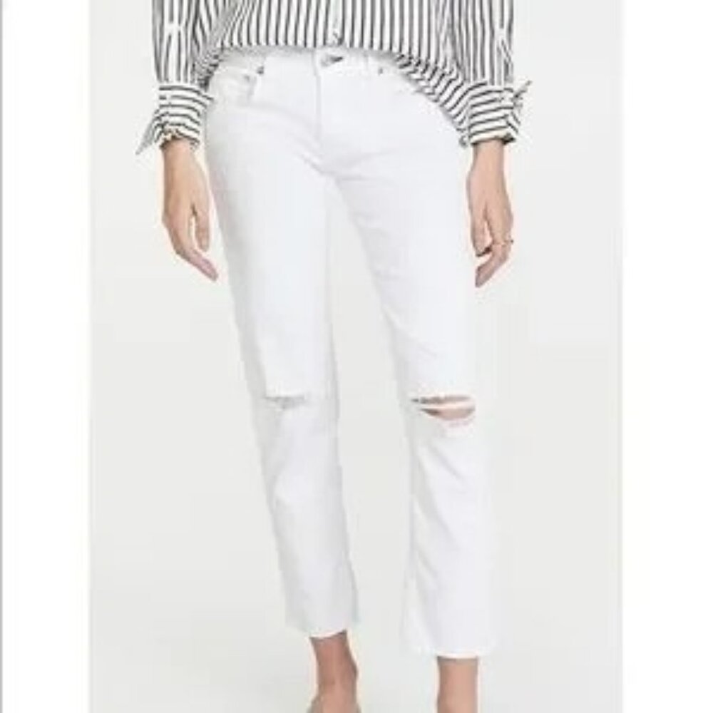 Rag & Bone‎ White Jeans Ankle Dre Ripped Women's Size 25